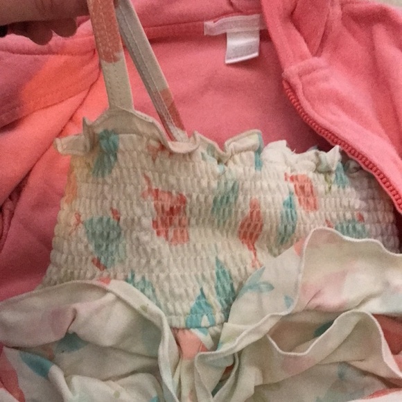 Janie and Jack girls 12-18 months swimsuit bathing suit towel hooded - Picture 2 of 5